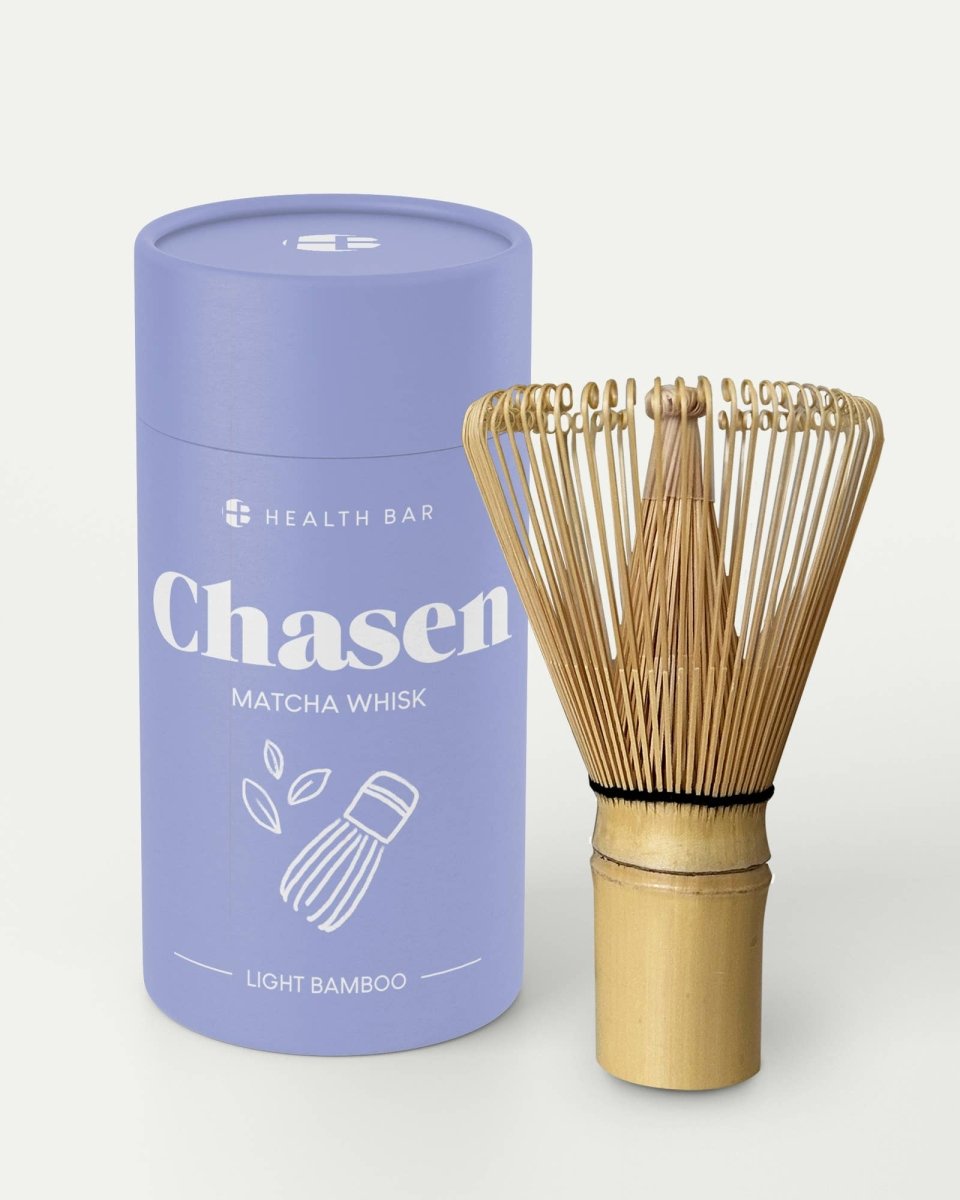 Health Bar - CHASEN Matcha Besen aus goldenem Bambus - ROSA ECK - , ,
