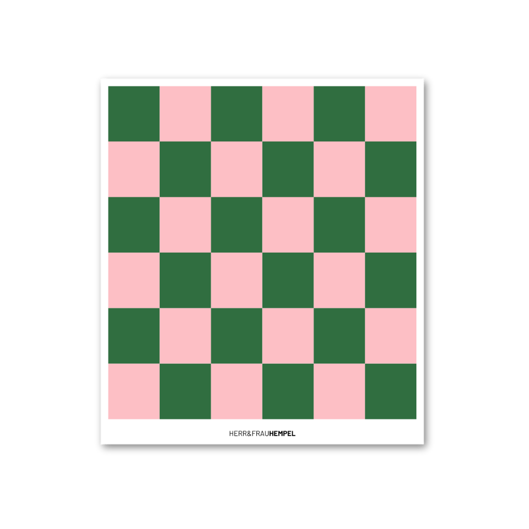 HERR&FRAUHEMPEL - KARO GRÜN - ROSA Schwammtuch - ROSA ECK - , ,
