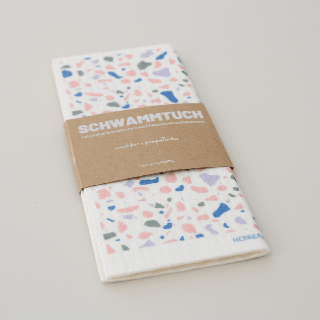 HERR&FRAUHEMPEL - KARO GRÜN - ROSA Schwammtuch - ROSA ECK - , ,