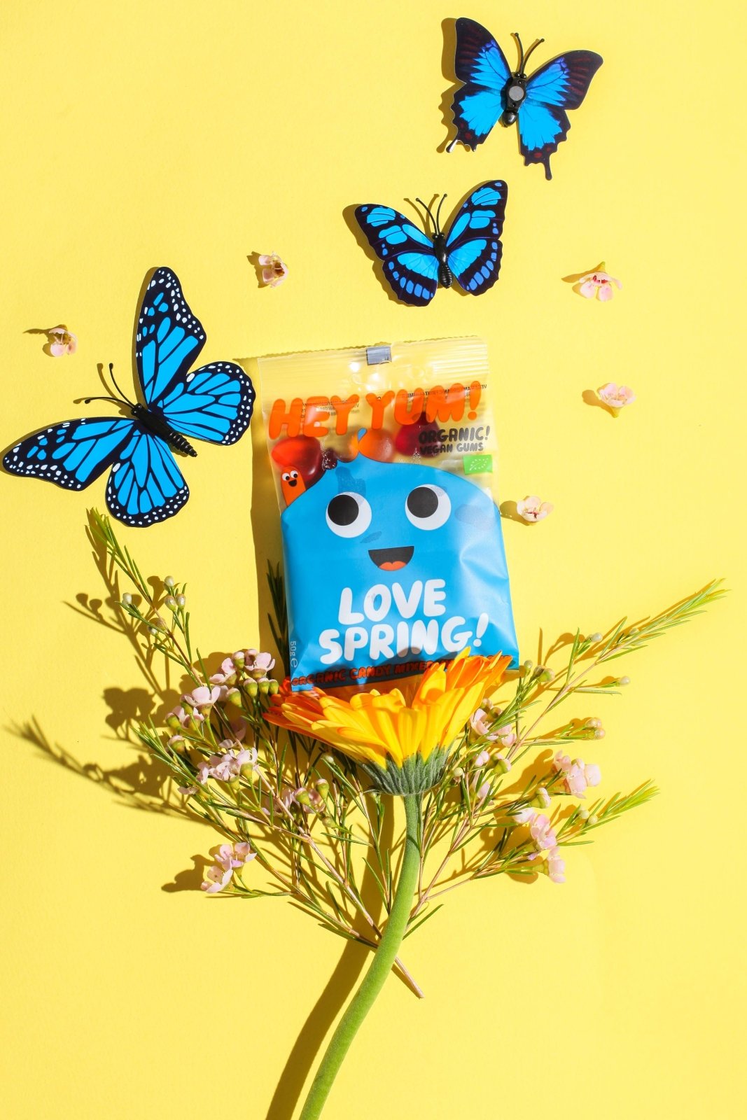 HEY YUM! - LOVE SPRING Vegane Bio - Gummibärchen (100 g) - ROSA ECK
