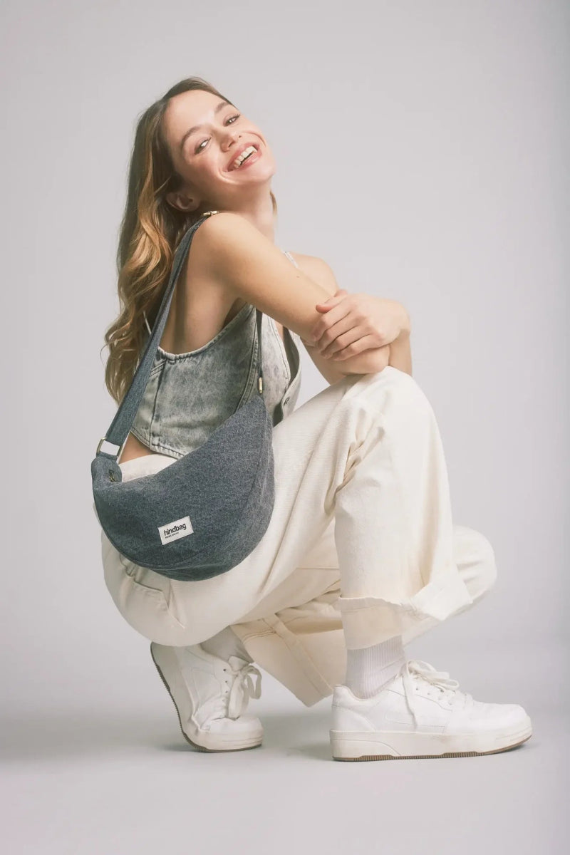 Hindbag - ANDREA Bananabag Jeans Grau - ROSA ECK - Denim gris, ,