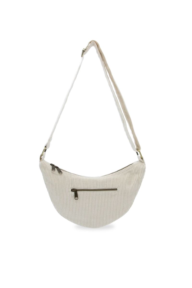 Hindbag - ANDREA Bananabag | Velours Cord Beige - ROSA ECK - Weiß, ,