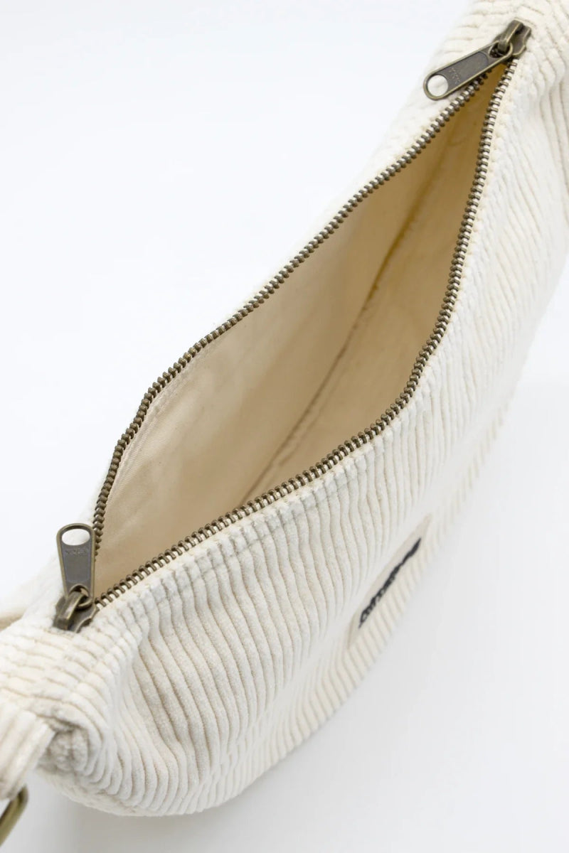 Hindbag - ANDREA Bananabag | Velours Cord Beige - ROSA ECK - Weiß, ,