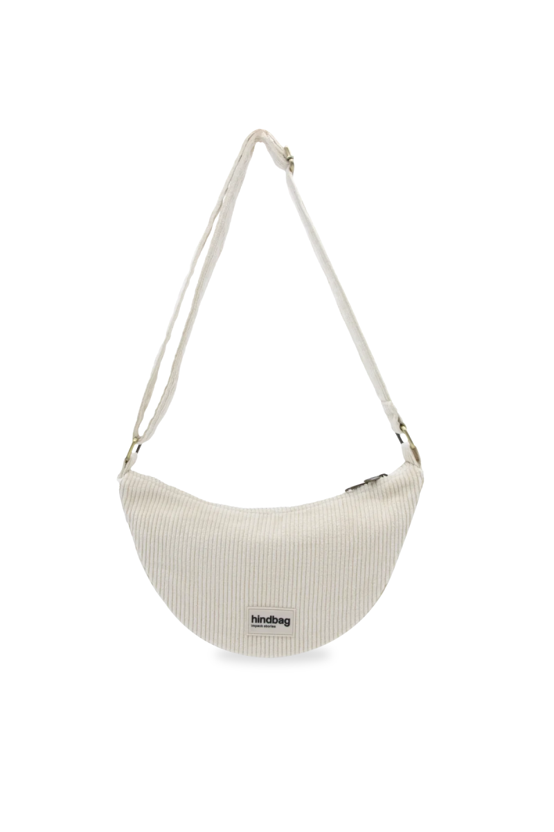 Hindbag - ANDREA Bananabag | Velours Cord Beige - ROSA ECK - Weiß, ,