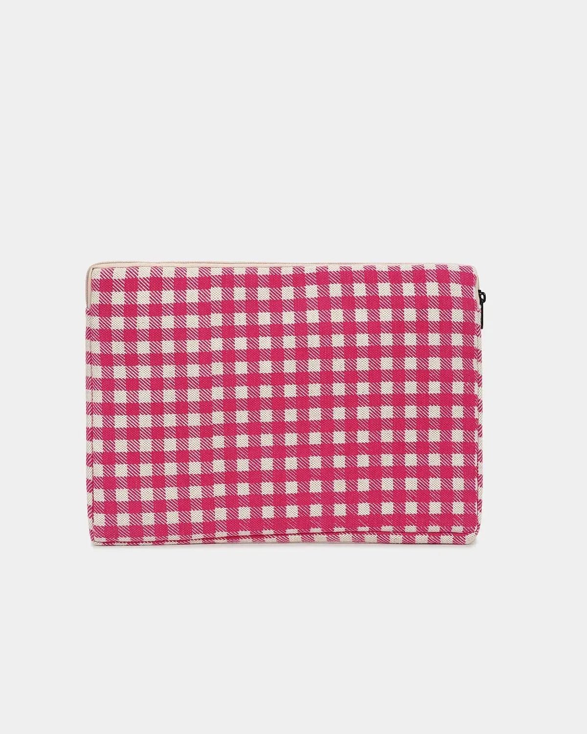 Hindbag - AVA M Laptoptasche (15/16 Zoll) | Rosa Karomuster - Laptoptasche - ROSA ECK Concept Store