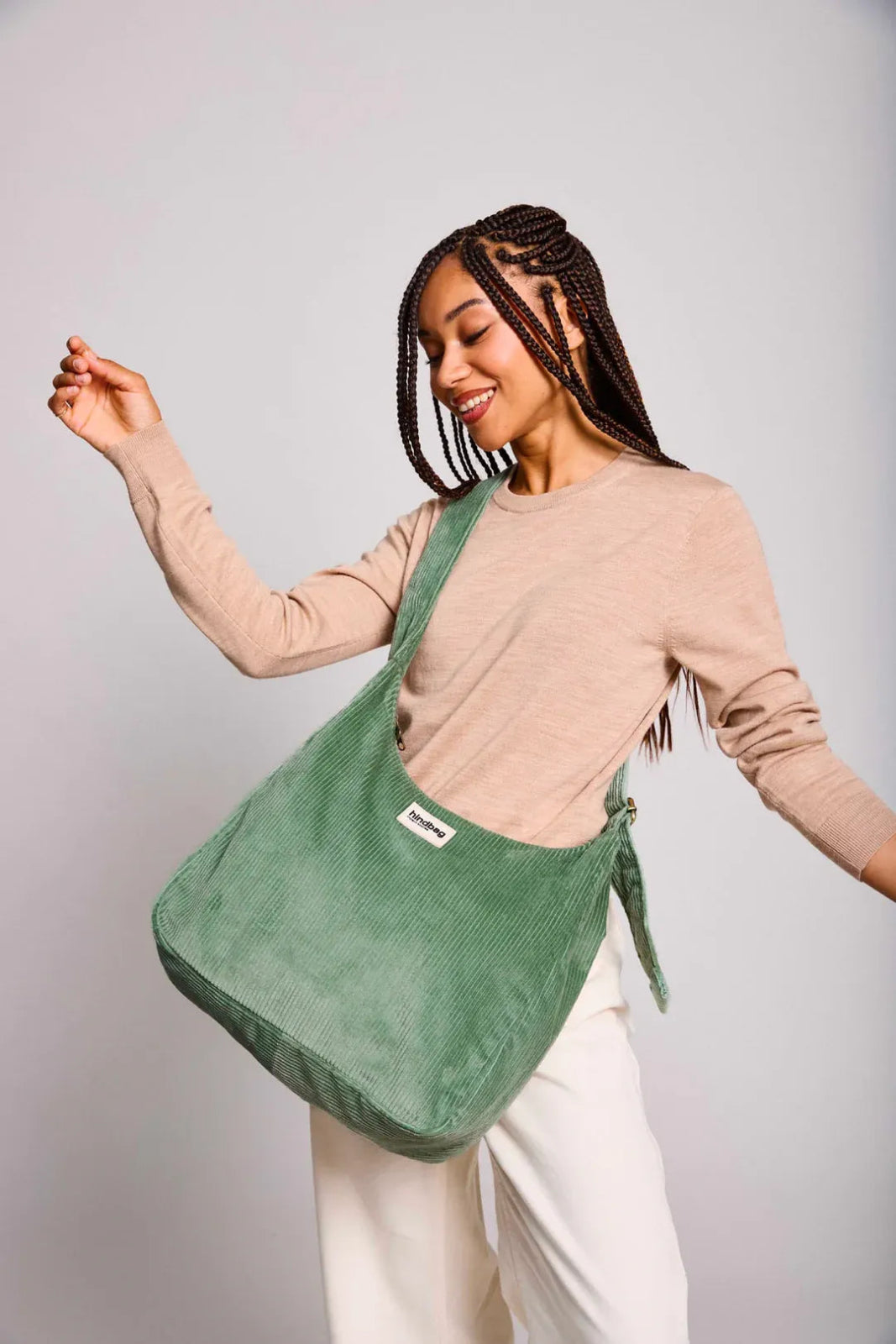 Hindbag - CLAIRE Hobo - Tasche • Cord Mintgrün - Schultertasche - ROSA ECK
