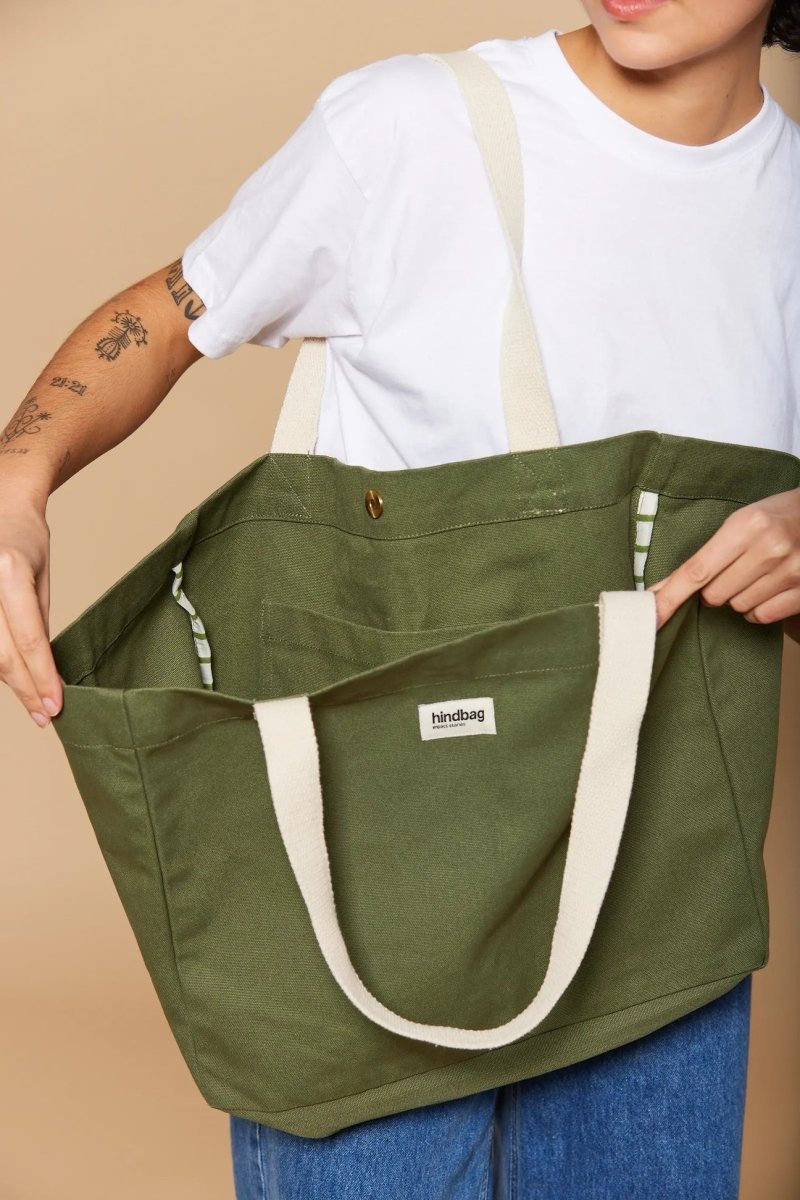 Hindbag - CLAUDE Einkaufstasche Olivgrün - ROSA ECK - Olive, ,