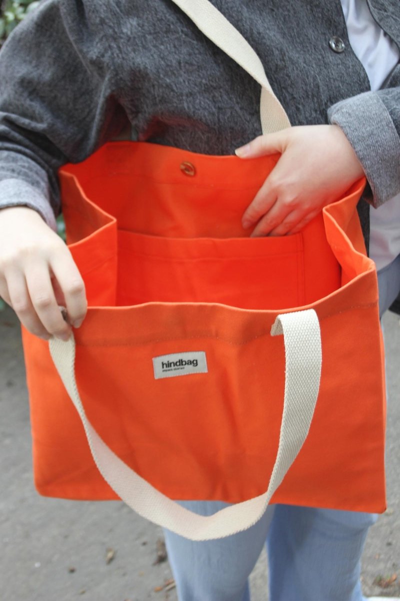 Hindbag - CLAUDE Einkaufstasche Orange - ROSA ECK - Holi orange, ,