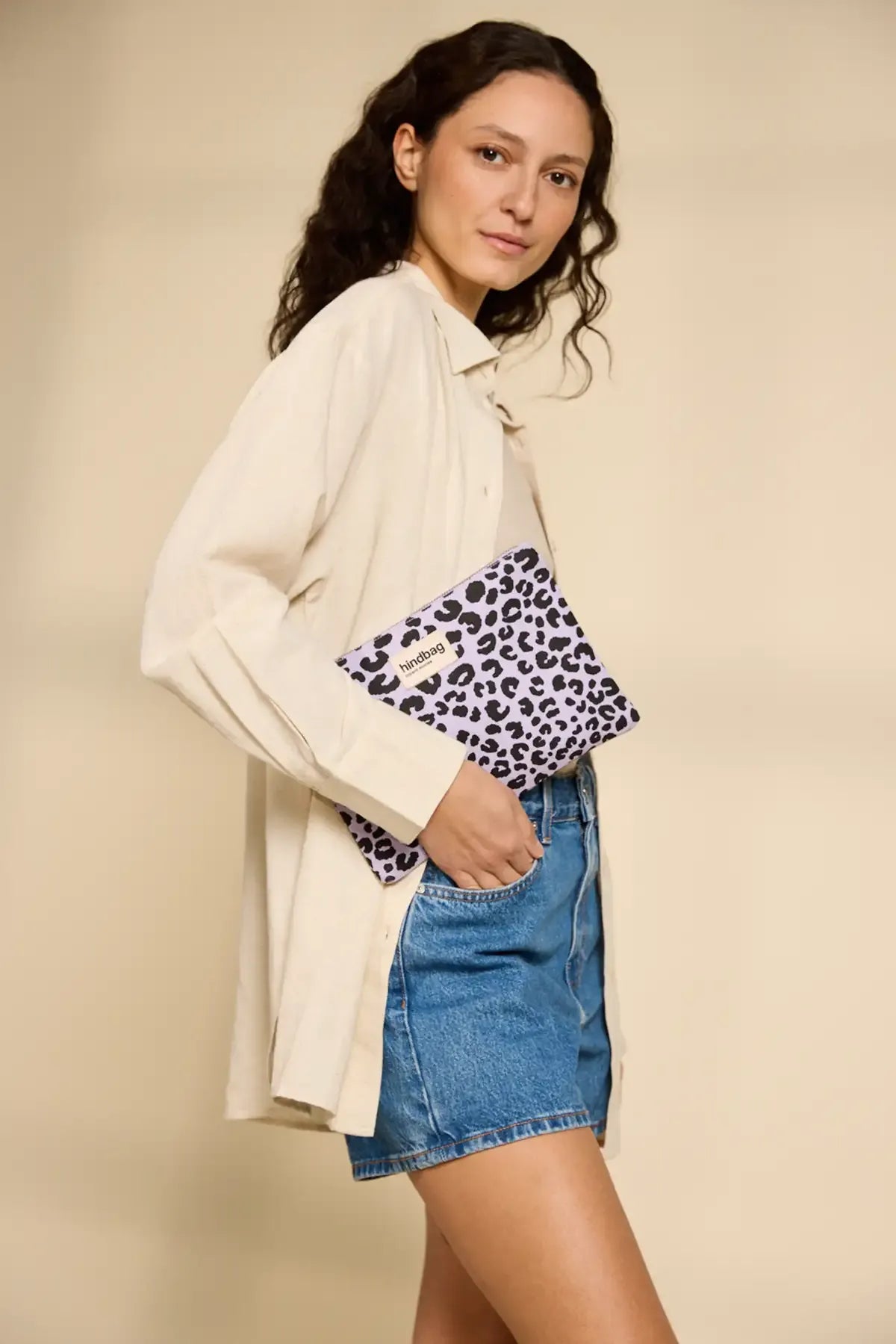 Hindbag - EMA Handtasche mit Reisverschluss | Leopard Lilas - ROSA ECK Concept Store