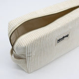 Hindbag - LEON Kulturbeutel | Velours Cord Beige - ROSA ECK - Weiß, ,
