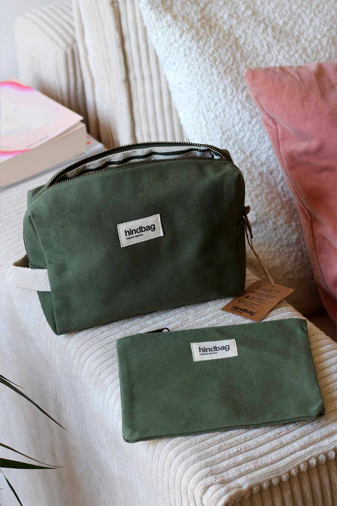 Hindbag - LEON Kulturbeutel/Kosmetiktasche Olivgrün - ROSA ECK - Olive, ,