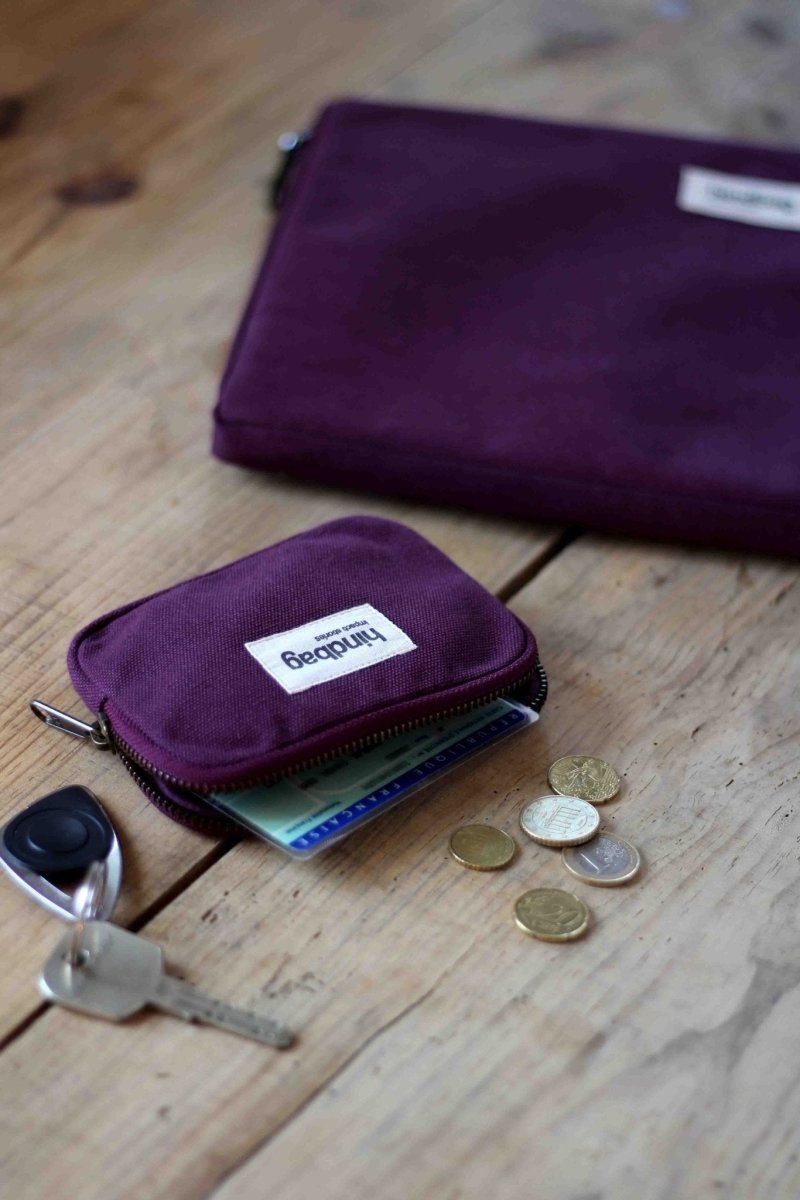 Hindbag - LILI Geldbeutel Pflaumenrot - ROSA ECK - Prune, ,