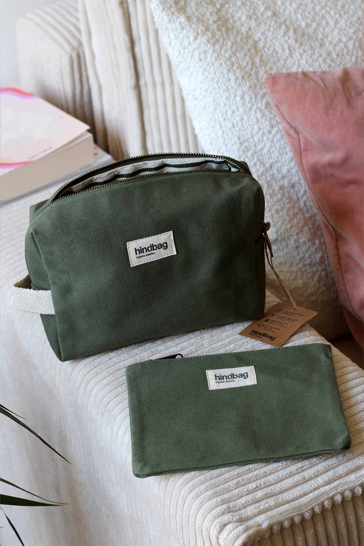 Hindbag - LOU Etui/Mäppchen Olivgrün - ROSA ECK - Olive, ,