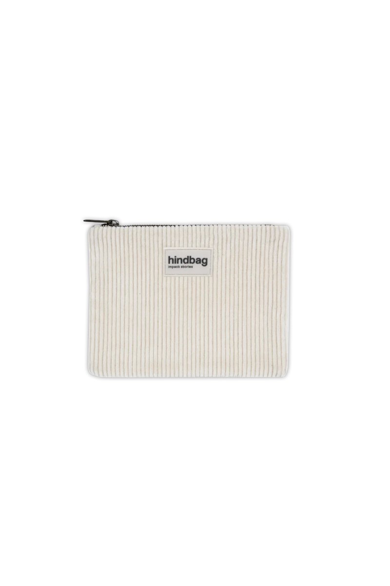 Hindbag - LOU Etui/Mäppchen | Velours Cord Weiß - ROSA ECK - Weiß, ,