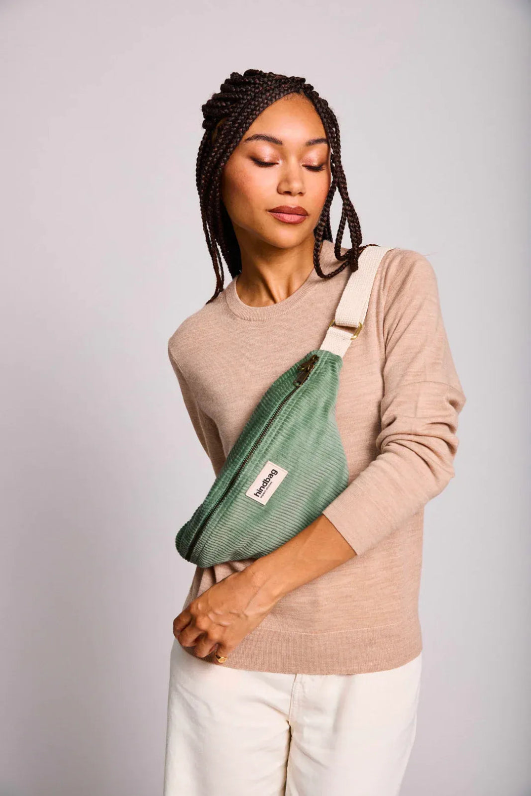 Hindbag - OLIVIA Bauchtasche • Cord Mintgrün - Bauchtasche - ROSA ECK