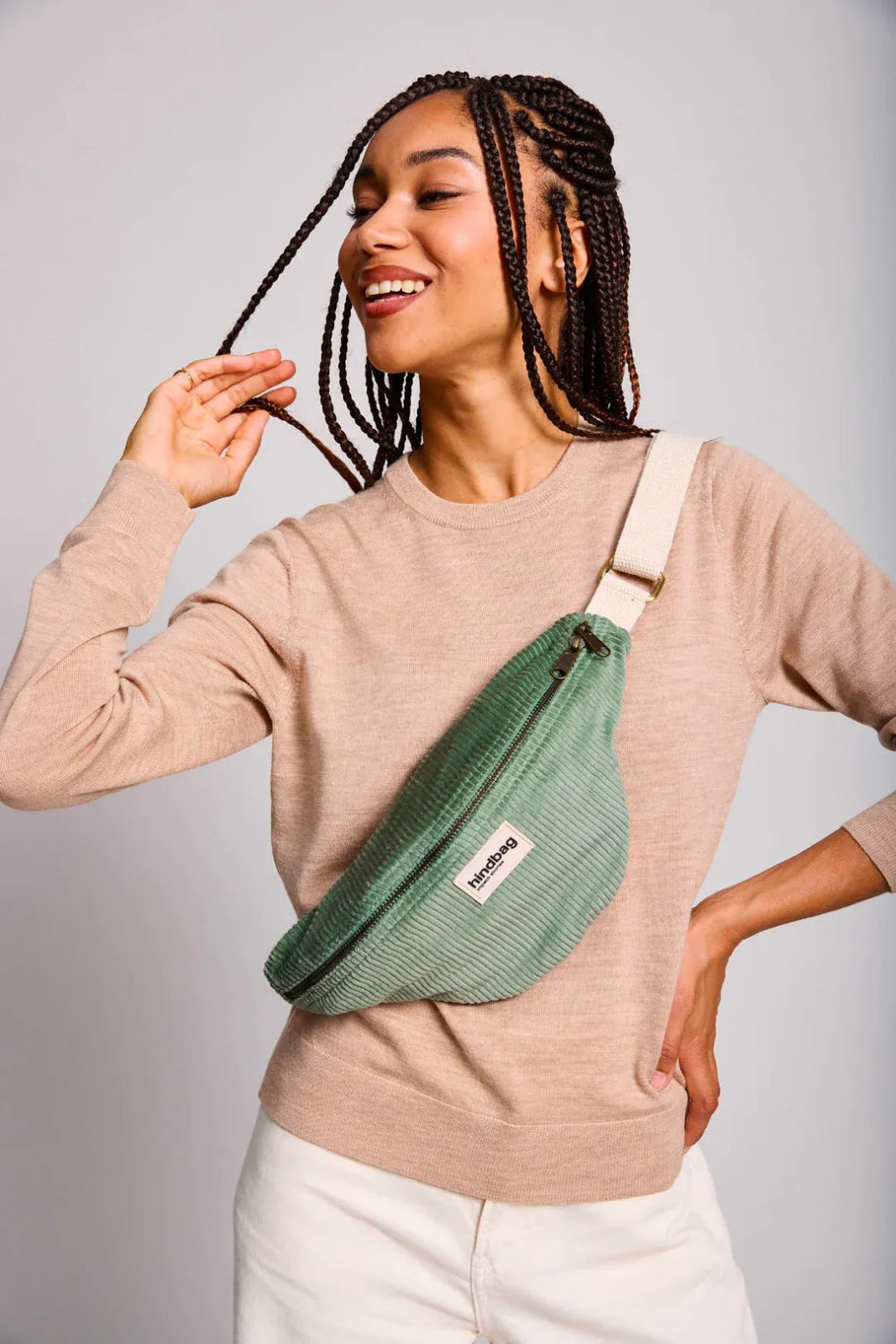 Hindbag - OLIVIA Bauchtasche • Cord Mintgrün - Bauchtasche - ROSA ECK