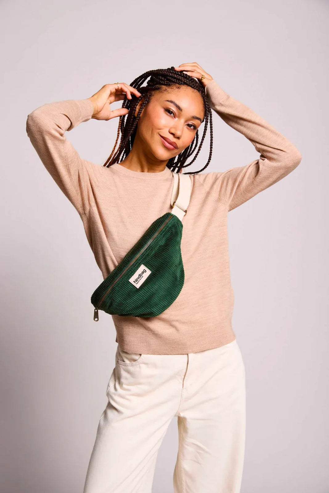 Hindbag - OLIVIA Bauchtasche • Cord Tannengrün - Bauchtasche - ROSA ECK