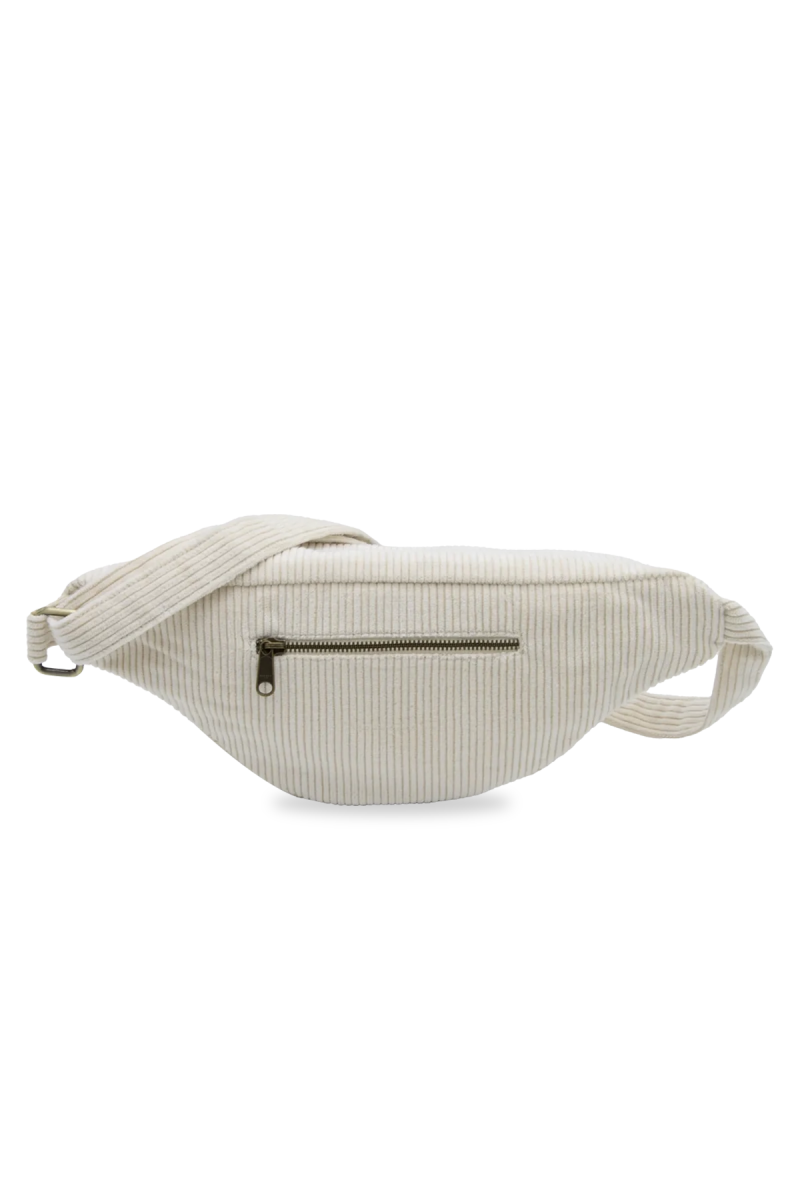 Hindbag - SASHA Bauchtasche | Velours Cord Weiß - ROSA ECK - Weiß, ,