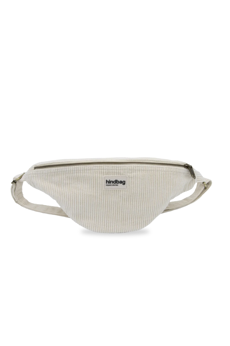 Hindbag - SASHA Bauchtasche | Velours Cord Weiß - ROSA ECK - Weiß, ,