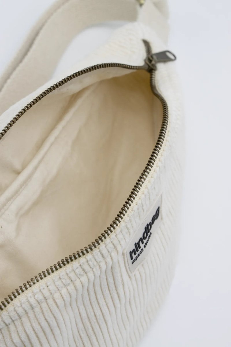 Hindbag - SASHA Bauchtasche | Velours Cord Weiß - ROSA ECK - Weiß, ,