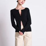 JAN ‘N JUNE - CREWNECK CARDIGAN GLIMT BLACK GOTS Strickjacke - Cardigan - ROSA ECK Concept Store