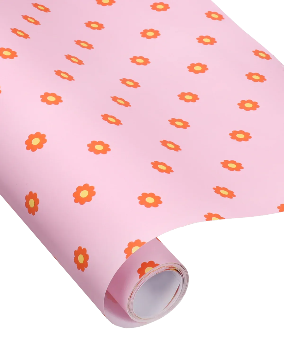 Kado Design - Geschenkpapier • Rosa mit Blumenmuster - Geschenkpapier - ROSA ECK Concept Store