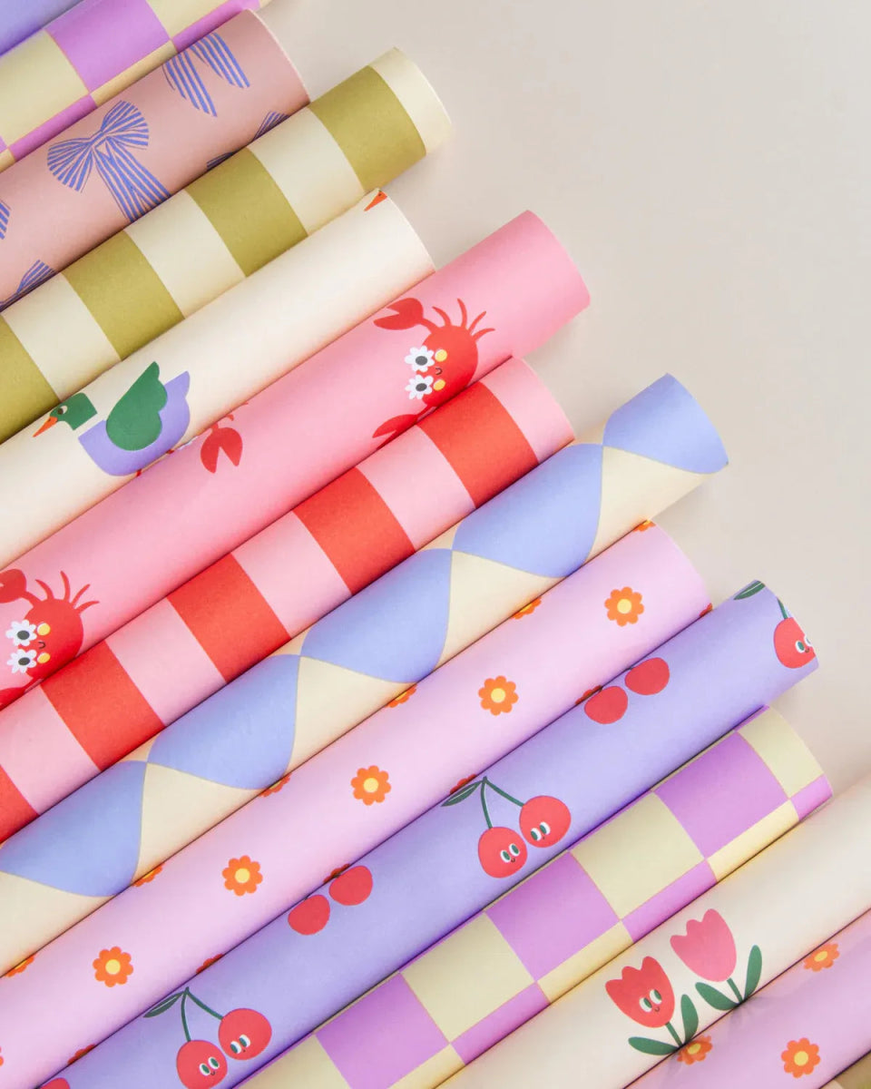 Kado Design - Geschenkpapier • Rosa mit Kraben - Motiv von Anne Pascal - Geschenkpapier - ROSA ECK Concept Store