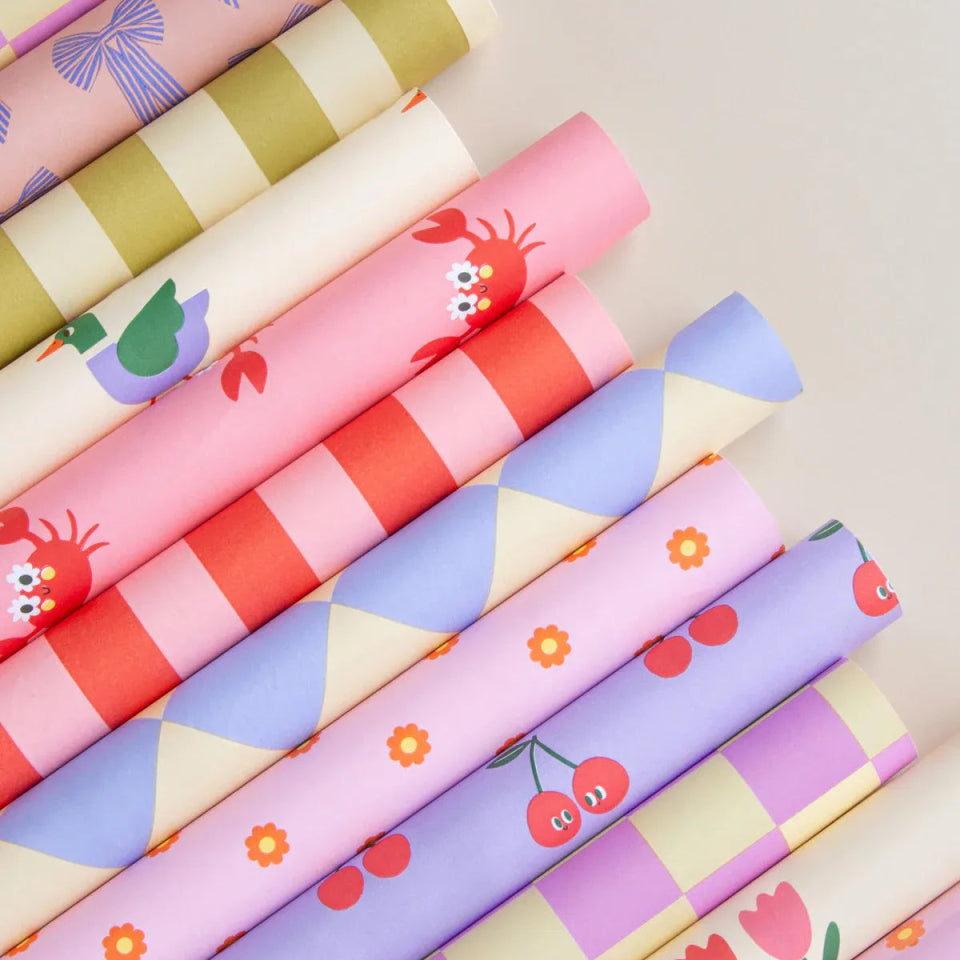 Kado Design - Geschenkpapier • Rosa mit Kraben - Motiv von Anne Pascal - Geschenkpapier - ROSA ECK Concept Store