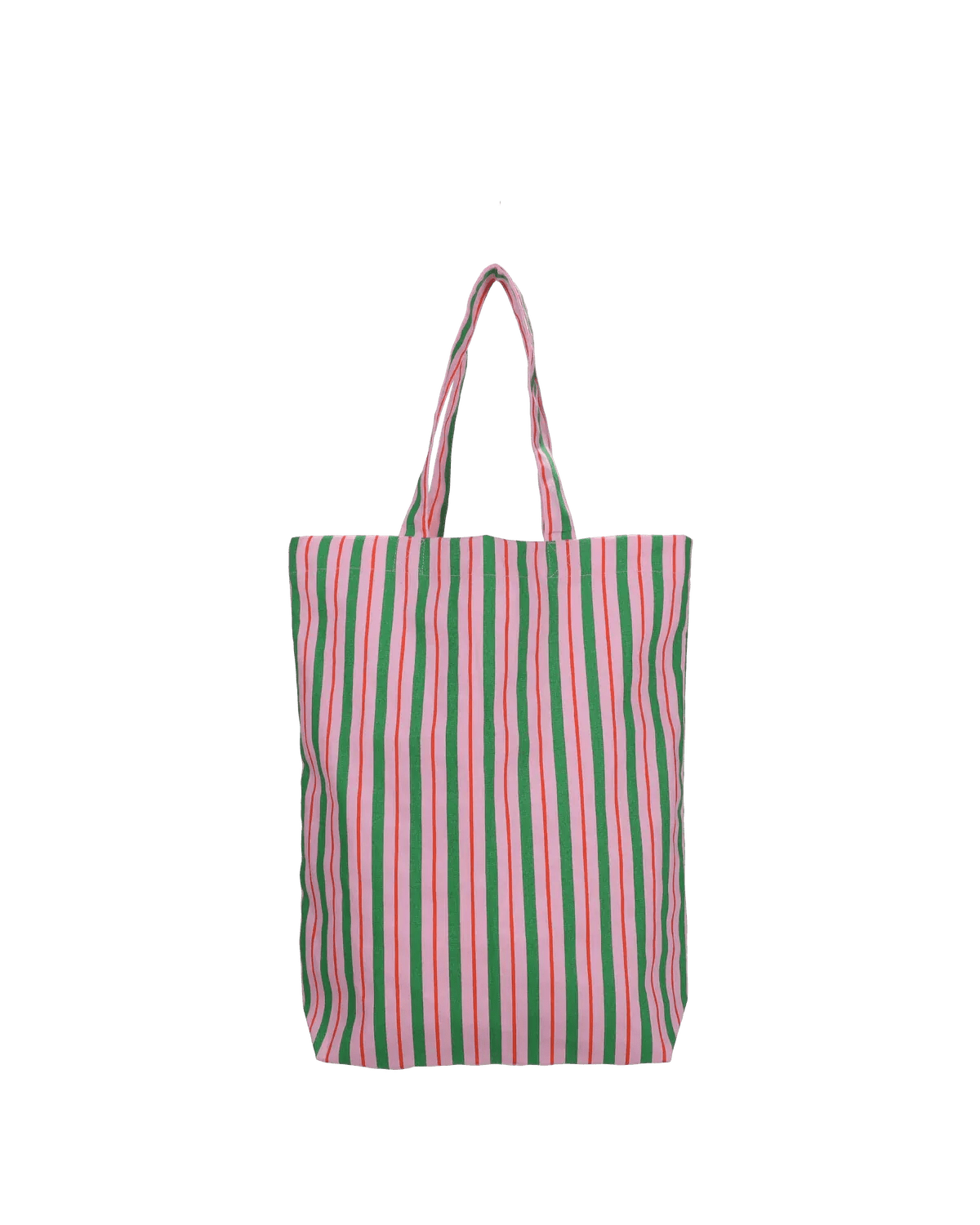 Kado Design - Gestreifte Tragetasche | light fuchsia + grass green + blood orange - ROSA ECK Concept Store