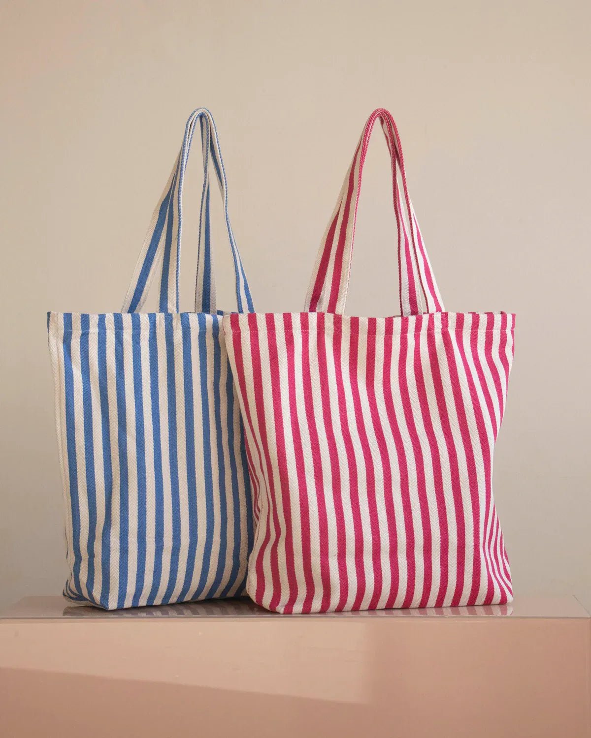 Kado Design - Gestreifte Tragetasche Natur | pink - ROSA ECK Concept Store