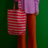 Kado Design - Gestreifte Tragetasche | poppy red + litchi - ROSA ECK Concept Store