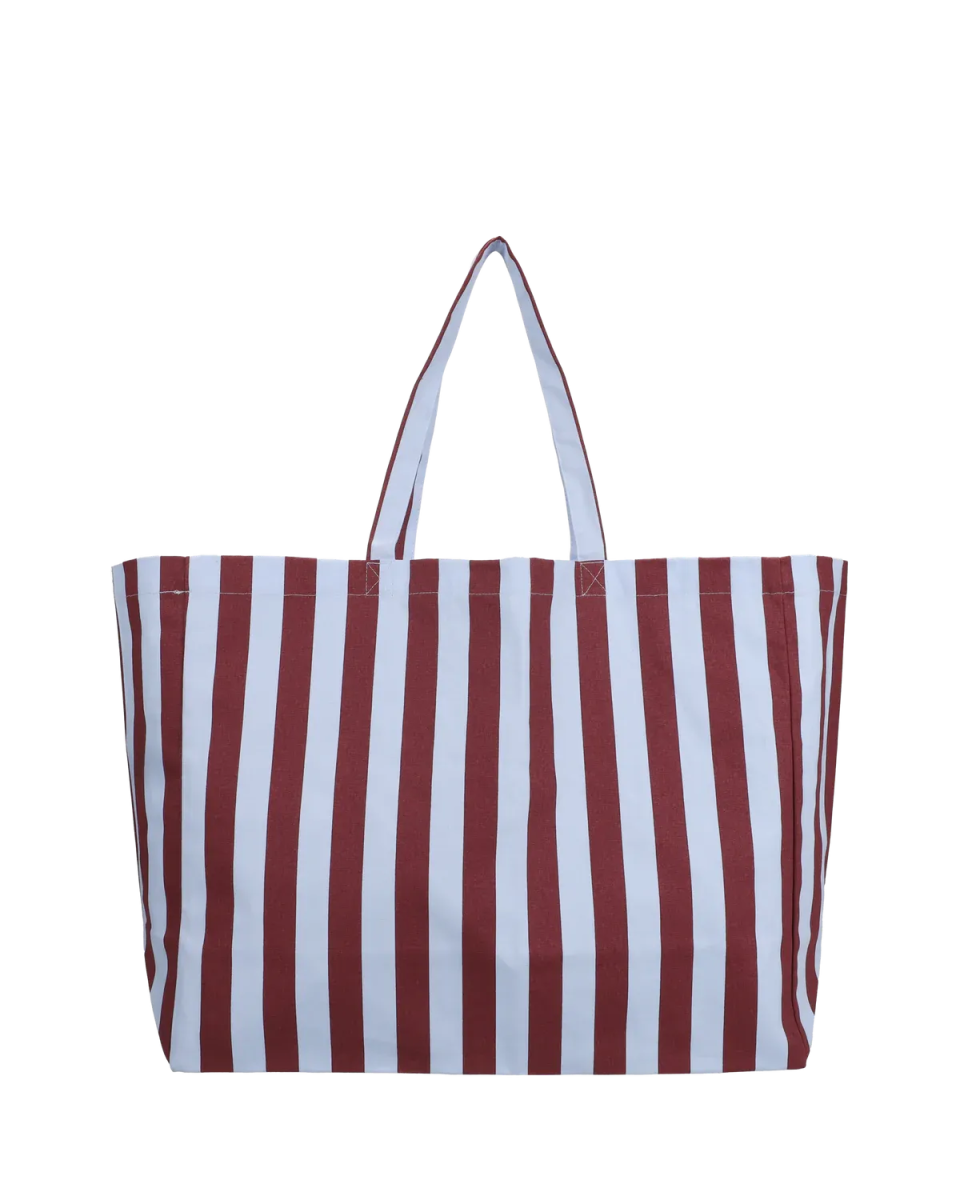 Kado Design - Strandtasche aus Baumwolle • Hellblau/Braun gestreift - Tasche - ROSA ECK Concept Store