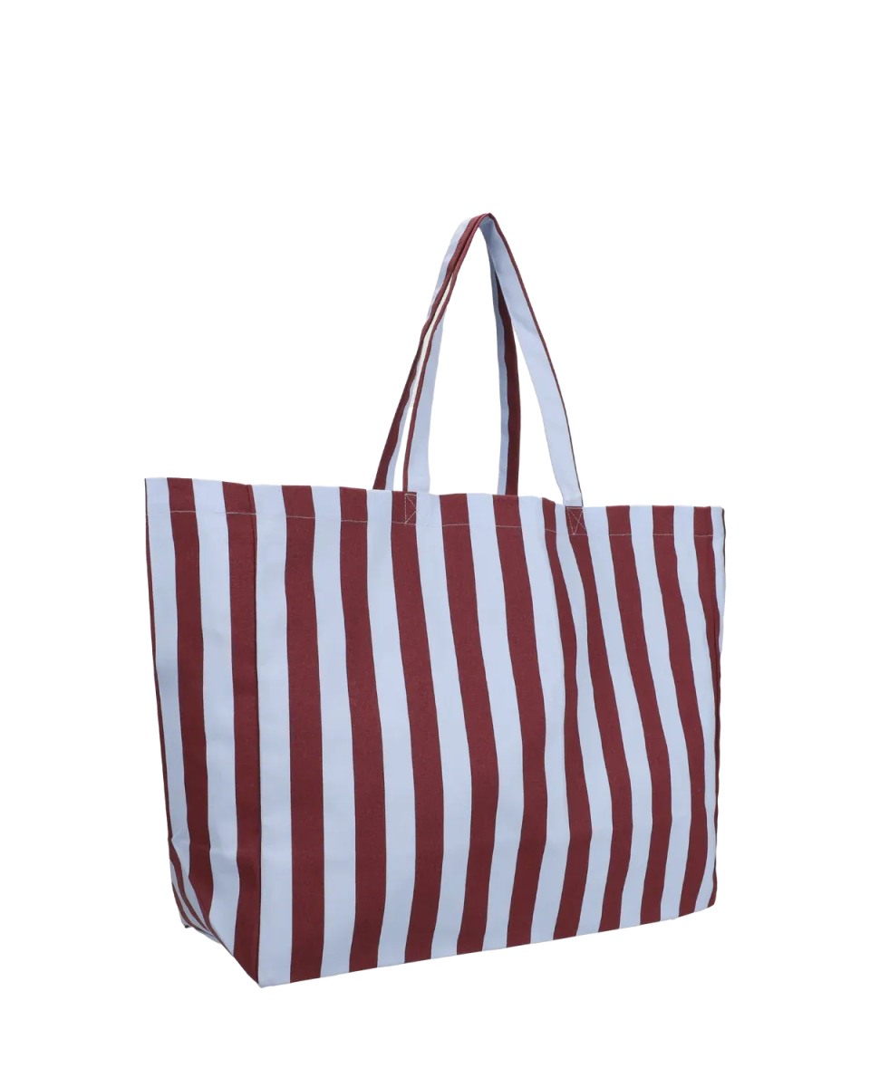 Kado Design - Strandtasche aus Baumwolle • Hellblau/Braun gestreift - Tasche - ROSA ECK Concept Store
