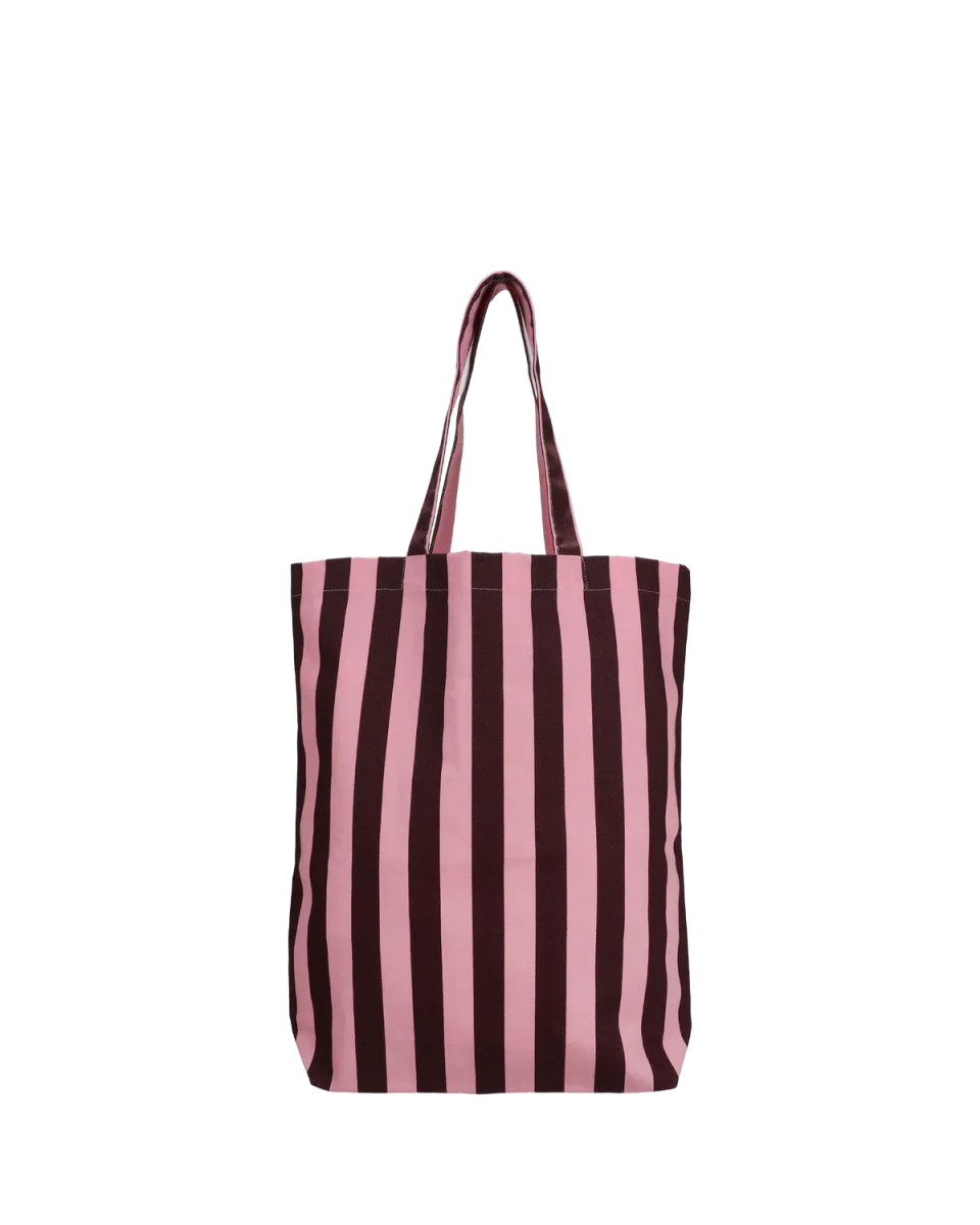 Kado Design - Tragetasche aus Baumwolle • Pink/Braun gestreift - Tasche - ROSA ECK Concept Store