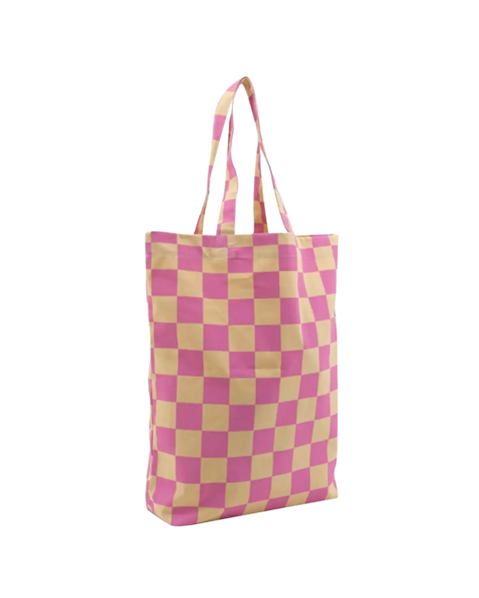 Kado Design - Tragetasche aus Baumwolle • Vanille/Rosa kariert - Tasche - ROSA ECK Concept Store
