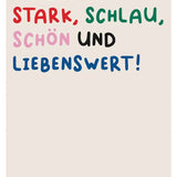 KinderStärken - STARK, SCHLAU, SCHÖN UND LIEBENSWERT Poster (30 x 40 cm) - ROSA ECK - Bunt, Papier, Weiß