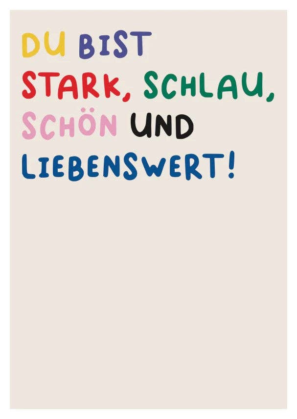 KinderStärken - STARK, SCHLAU, SCHÖN UND LIEBENSWERT Poster (30 x 40 cm) - ROSA ECK - Bunt, Papier, Weiß