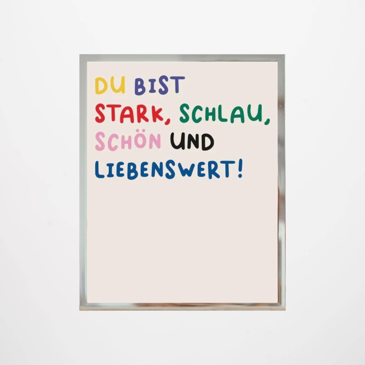 KinderStärken - STARK, SCHLAU, SCHÖN UND LIEBENSWERT Poster (30 x 40 cm) - ROSA ECK - Bunt, Papier, Weiß