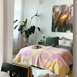 KLEKKS - KLEKKS NO. 10 Wolldecke in Rosa - Sofadecke - ROSA ECK -