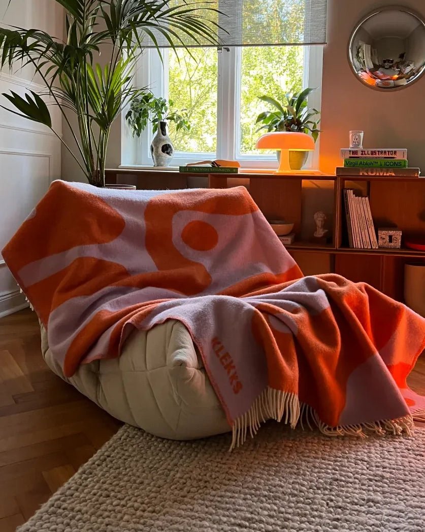 KLEKKS - KLEKKS NO. 8 Wolldecke in Orange - Sofadecke - ROSA ECK -