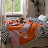 KLEKKS - KLEKKS NO. 8 Wolldecke in Orange - Sofadecke - ROSA ECK -