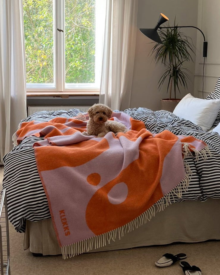 KLEKKS - KLEKKS NO. 8 Wolldecke in Orange - Sofadecke - ROSA ECK -