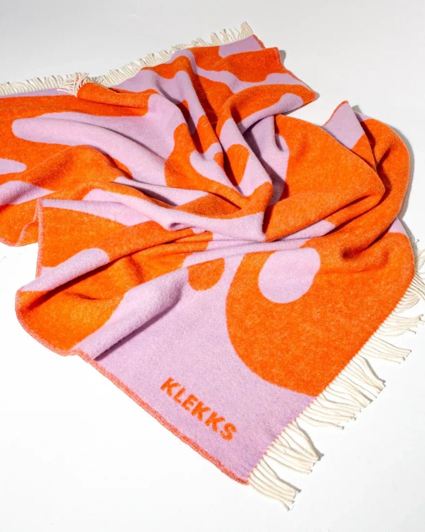 KLEKKS - KLEKKS NO. 8 Wolldecke in Orange - Sofadecke - ROSA ECK -