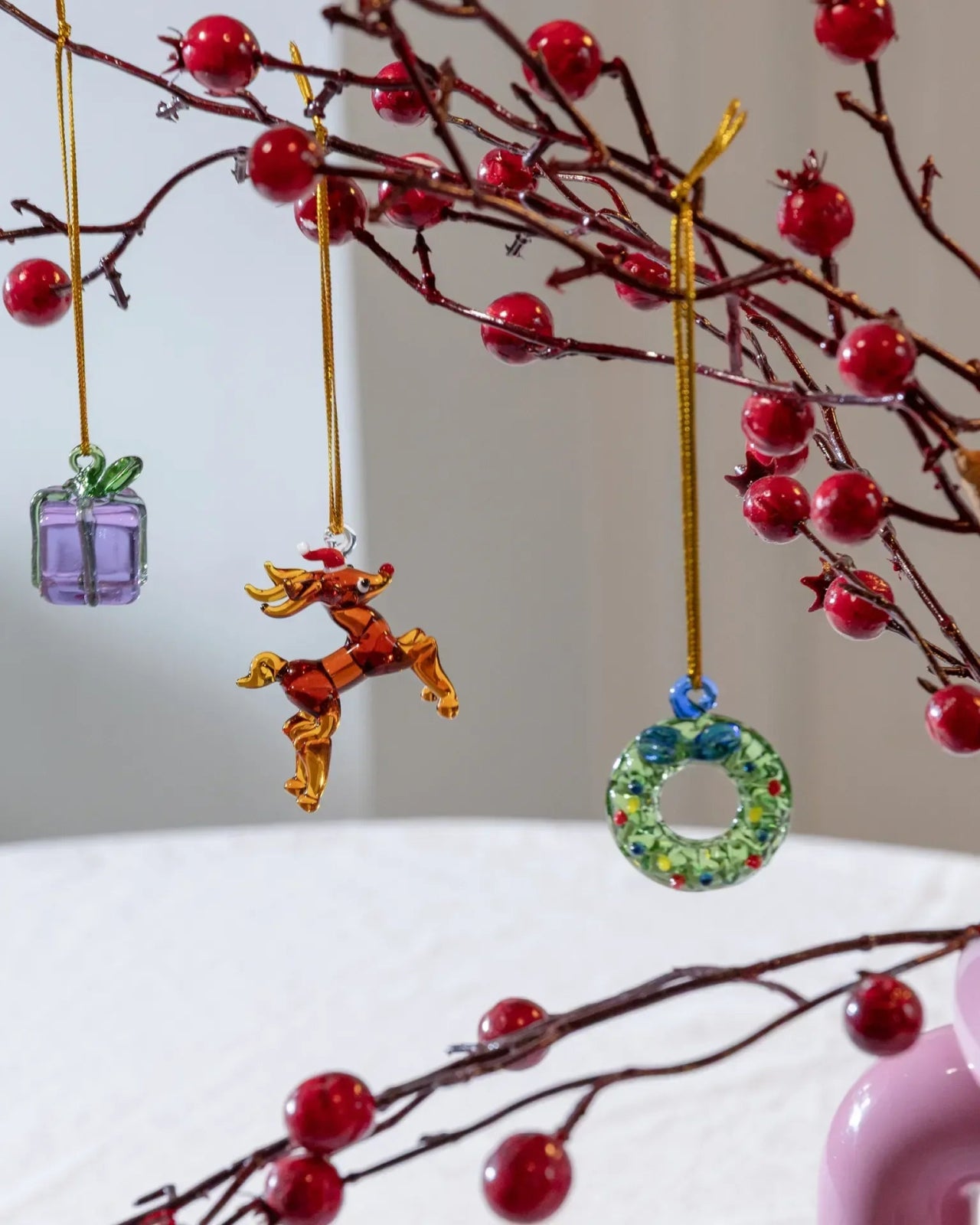 &Klevering - MERRY NO. 1 Weihnachtskugeln (3er - Set) - Weihnachtskugel - ROSA ECK