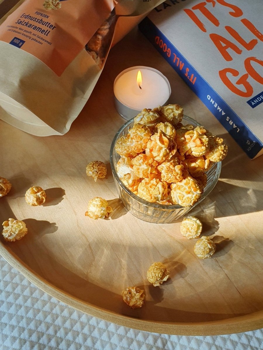 Knalle Popcorn - Popcorn (100 g) | Erdnussbutter Salzkaramell - ROSA ECK - , ,
