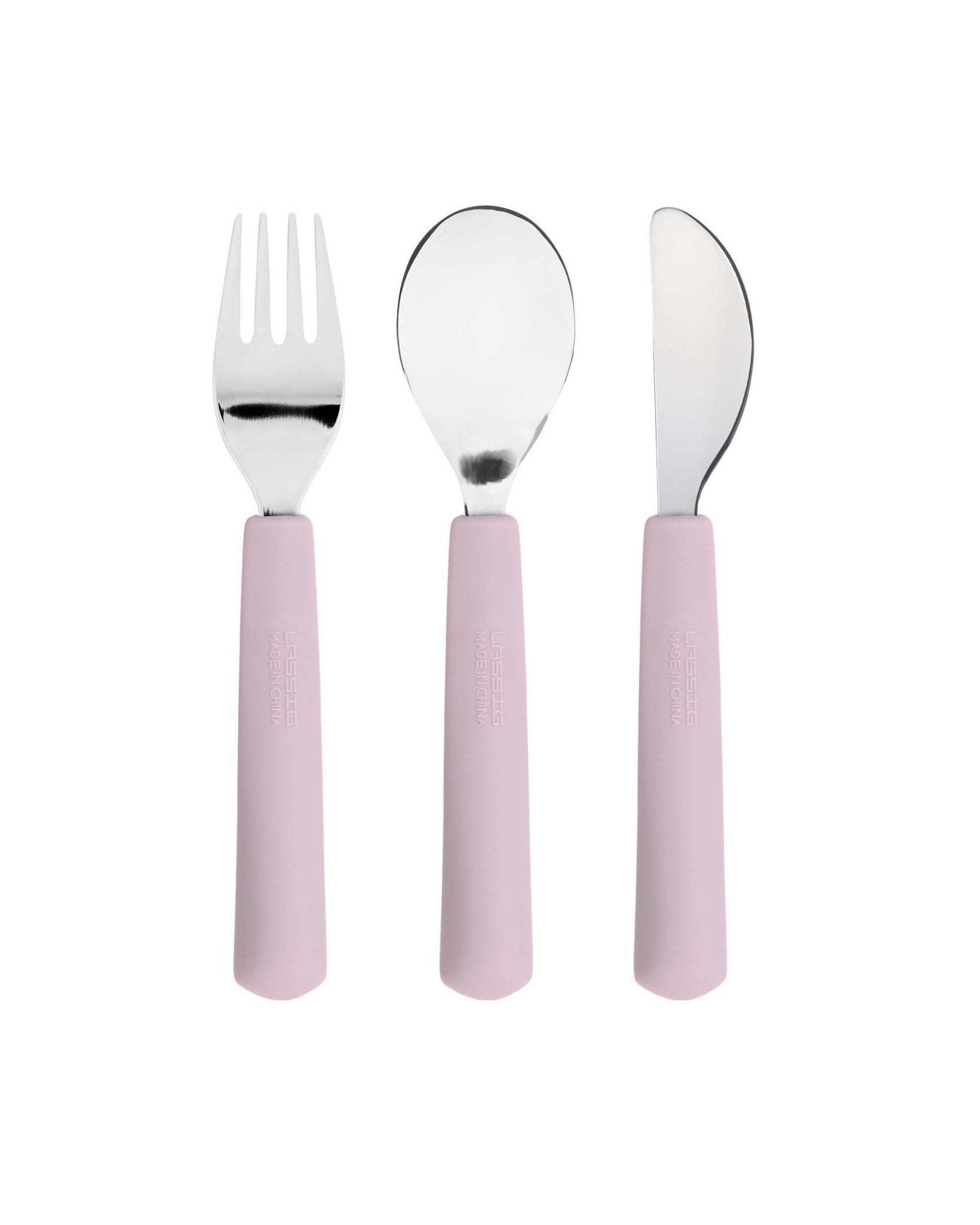 Lässig - HAPPY RASCALS Kinderbesteck 3er - Set (Gabel, Löffel, Messer) | Herz - Kindergeschirr - ROSA ECK - Besteck, ,