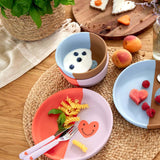 Lässig - HAPPY RASCALS Kinderteller aus Silikon | Herz - Kindergeschirr - ROSA ECK - Teller, ,