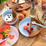 Lässig - HAPPY RASCALS Kinderteller aus Silikon | Smile - Kindergeschirr - ROSA ECK - Teller, ,