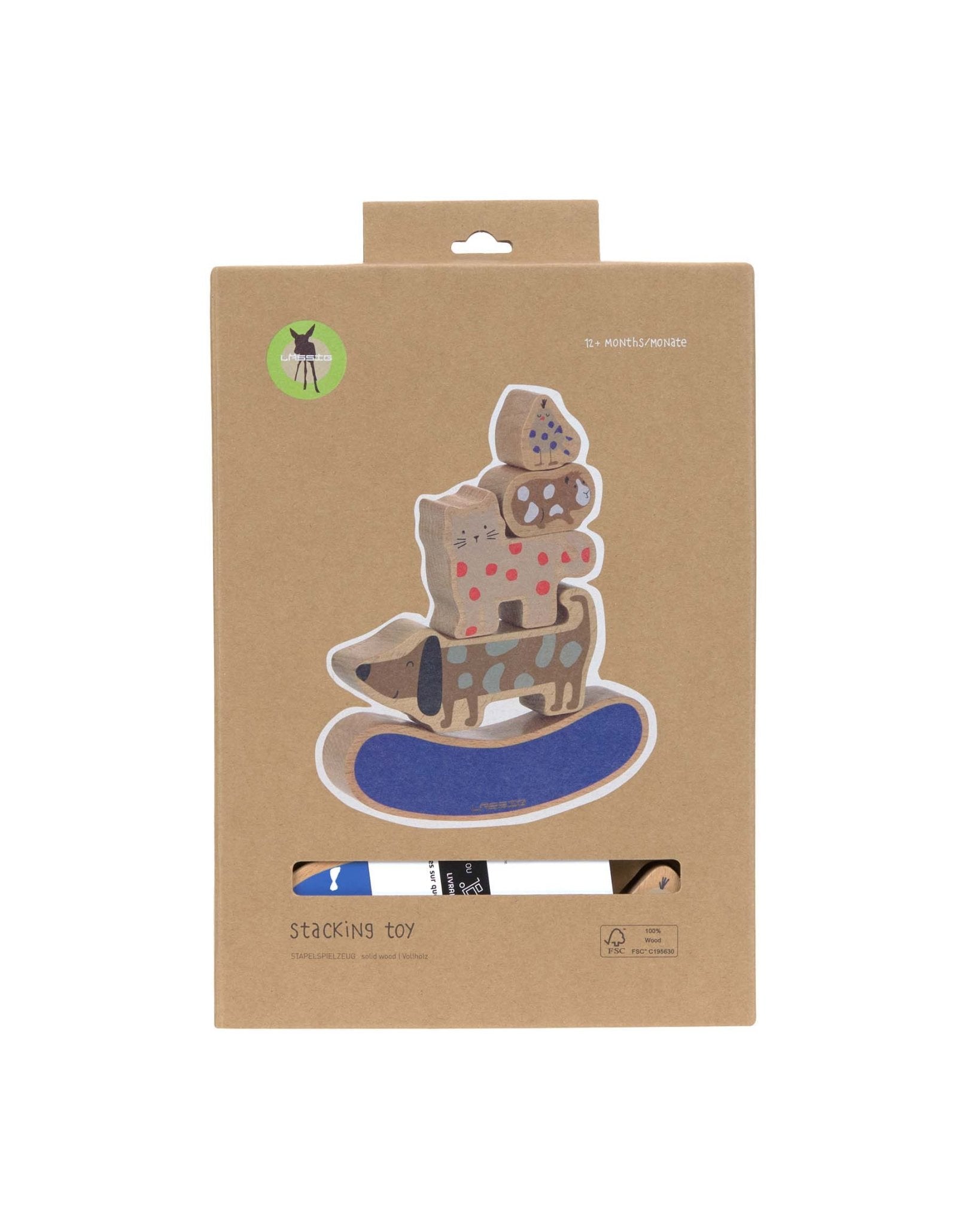 Lässig - LITTLE MATEYS Stapelspielzeug aus Holz - Spielzeug - ROSA ECK - Hund, Katze,