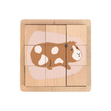 Lässig - LITTLE MATEYS Würfelpuzzle aus Holz - Spielzeug - ROSA ECK - Hund, Katze,
